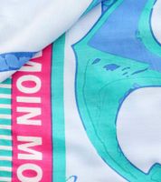 ZWILLINGSHERZ Ocean Square Scarf with Anchors and Moin Moin Lettering, Fashion Scarf 3016Q-0208-69 Blue/Pink/Mint