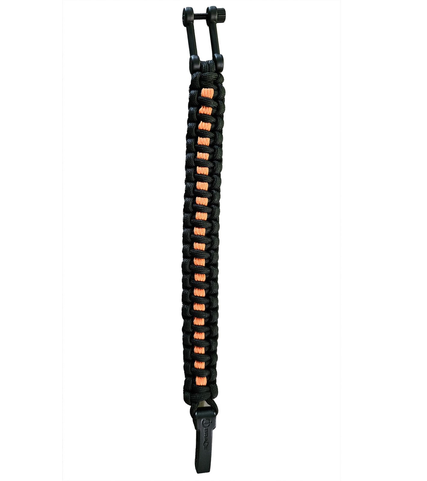 I-BRACE Paracord Armband Survival-Seil zum Armband geflochten aus reißfestem Parachute Cord 550 Cord IB1015 Schwarz/Orange