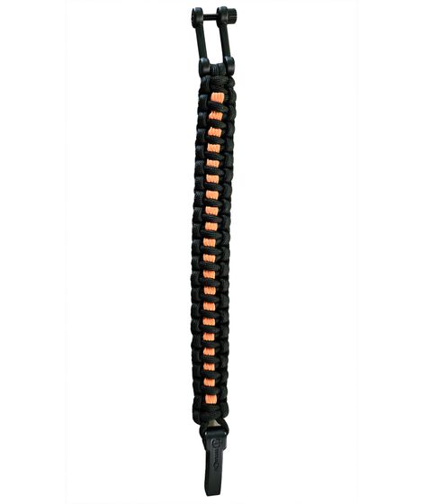 I-BRACE Paracord Armband Survival-Seil zum Armband geflochten aus reißfestem Parachute Cord 550 Cord IB1015 Schwarz/Orange