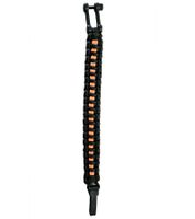 Pulsera de paracord I-BRACE Cuerda de supervivencia trenzada con cordón de paracaídas resistente al desgarro 550 IB1015 Negro/Naranja