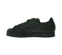 adidas Superstar Unisex Sneaker mit ikonischem Shell Toe Design Echtleder-Schuhe Low Top Sneaker EG4957 Schwarz