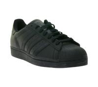 adidas Superstar Unisex Sneaker mit ikonischem Shell Toe Design Echtleder-Schuhe Low Top Sneaker EG4957 Schwarz