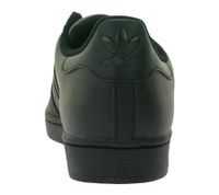 adidas Superstar Unisex Sneaker mit ikonischem Shell Toe Design Echtleder-Schuhe Low Top Sneaker EG4957 Schwarz