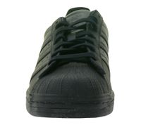 adidas Superstar Unisex Sneaker mit ikonischem Shell Toe Design Echtleder-Schuhe Low Top Sneaker EG4957 Schwarz