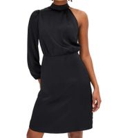 Stylish Women's One-Shoulder Dress in Shiny Satin - Evening Dress 925469 in Green or 919324 in Black