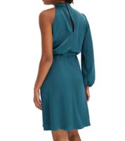 Stylish Women's One-Shoulder Dress in Shiny Satin - Evening Dress 925469 in Green or 919324 in Black