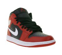 NIKE Air Jordan 1 Mid Men's Sneakers Genuine Leather Sneakers with Air Cushioning Mid-Top Basketball Shoe DQ8426 061 Red/Black