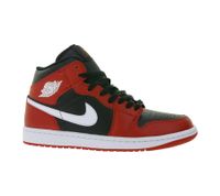 NIKE Air Jordan 1 Mid Men's Sneakers Genuine Leather Sneakers with Air Cushioning Mid-Top Basketball Shoe DQ8426 061 Red/Black