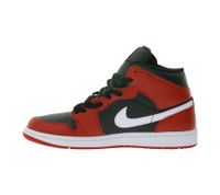 NIKE Air Jordan 1 Mid Men's Sneakers Genuine Leather Sneakers with Air Cushioning Mid-Top Basketball Shoe DQ8426 061 Red/Black