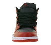 NIKE Air Jordan 1 Mid Men's Sneakers Genuine Leather Sneakers with Air Cushioning Mid-Top Basketball Shoe DQ8426 061 Red/Black