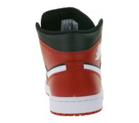 NIKE Air Jordan 1 Mid Men's Sneakers Genuine Leather Sneakers with Air Cushioning Mid-Top Basketball Shoe DQ8426 061 Red/Black
