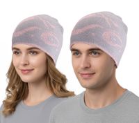 3er Pack Orange County Choppers Beanie kuschelige Mütze mit Motorrad-Motiv Winter-Mütze Fan-Artikel 4052OCC Grau/Rosa