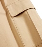 2er Pack Damen Cargo-Hose praktische Baumwolle Wide-Leg High-Waist Sommer-Hose 972109 Beige