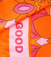 ZWILLINGSHERZ Always in a good mood Vierecks-Tuch mit Statement Print und Ornamenten Mode-Tuch 3016Q-0209-5 Pink/Orange