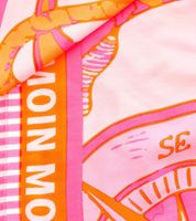 ZWILLINGSHERZ Ocean Vierecks-Tuch mit Ankern und Moin Moin Schriftzug Mode-Tuch 3016Q-0208-52 Pink/Orange