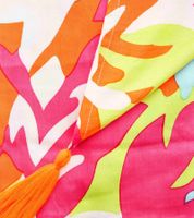 ZWILLINGSHERZ Flower Power Vierecks-Tuch mit Blumen im Retro Look Mode-Tuch 3016Q-0208-100 Pink/Bunt