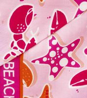 ZWILLINGSHERZ Beach Life Dreiecks-Tuch mit Krabben Seesternen und Statement Print Mode-Tuch 3014D-0703-22 Pink/Rosa