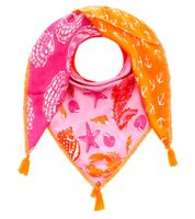 ZWILLINGSHERZ Meeresglück Vierecks-Tuch mit maritimen Motiven Mode-Tuch 3016Q-0609-90 Orange/Pink/Bunt