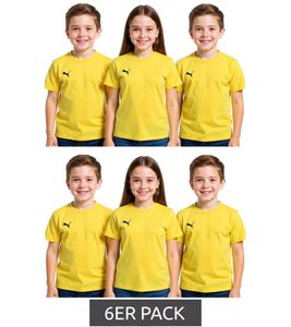 6-pack PUMA TeamGoal 23 Casual Kids' Sports Shirt for Boys & Girls, Cotton T-Shirt with Logo Embroidery, 656709 07 Yellow 6-pack PUMA TeamGoal 23 Casual Kids' Sports Shirt for Boys & Girls, Cotton T-Shirt with Logo Embroidery, 656709 07 Yellow