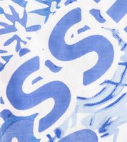 ZWILLINGSHERZ Blue Happiness Dreiecks-Tuch mit Blumen und Ornamenten Mode-Tuch 30014-18 Hellblau/Weiß