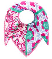 ZWILLINGSHERZ Be Happy and Smile Dreiecks-Tuch mit Blumen und Ornamenten Mode-Tuch 3014D-0204-64 Pink/Blau/Grün