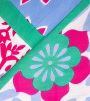 ZWILLINGSHERZ Be Happy and Smile Dreiecks-Tuch mit Blumen und Ornamenten Mode-Tuch 3014D-0204-64 Pink/Blau/Grün