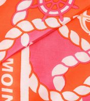 ZWILLINGSHERZ Steuerrad Dreiecks-Tuch im maritimen Design und Moin Moin Schriftzug Mode-Tuch 3014D-1011-9 Orange/Pink/Weiß
