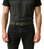 Cinturón Avenged Sevenfold A7X de la banda de metal para hombre y mujer, cinturón para uso diario, aprox. 126 cm, BT111786ASF0, verde oliva