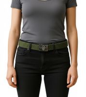 Cinturón Avenged Sevenfold A7X de la banda de metal para hombre y mujer, cinturón para uso diario, aprox. 126 cm, BT111786ASF0, verde oliva