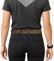 Cinturón Avenged Sevenfold A7X de la banda de metal para hombre y mujer, cinturón para uso diario, aprox. 126 cm, BT111786ASF0, verde oliva