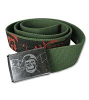 Cinturón Avenged Sevenfold A7X de la banda de metal para hombre y mujer, cinturón para uso diario, aprox. 126 cm, BT111786ASF0, verde oliva