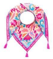 ZWILLINGSHERZ Make your dreams come true Dreiecks-Tuch mit abstrakten Blumen Mode-Tuch 3014D-0703-21 Pink/Beige/Blau