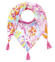 Sciarpa triangolare ZWILLINGSHERZ Flower Mix con stampa floreale colorata e ampia, sciarpa alla moda 3014D-3010-20, rosa/arancione/multicolore