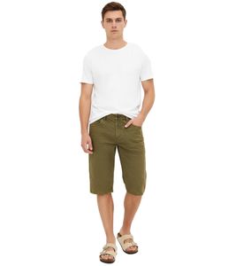 Herren Long-Jeans-Bermuda Baumwoll-Hose im Vintage-Look kurze Hose 903459 Oliv-Grün Herren Long-Jeans-Bermuda Baumwoll-Hose im Vintage-Look kurze Hose 903459 Oliv-Grün