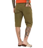 Bermudas vaqueras largas para hombre, algodón, look vintage, 903459, verde oliva