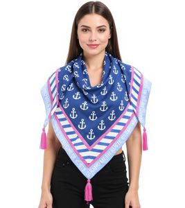 Foulard triangulaire ZWILLINGSHERZ Anchor Coast Beach Sea au design marin et imprimé tendance 3014D-1011-10 Bleu/Blanc/Rose Foulard triangulaire ZWILLINGSHERZ Anchor Coast Beach Sea au design marin et imprimé tendance 3014D-1011-10 Bleu/Blanc/Rose