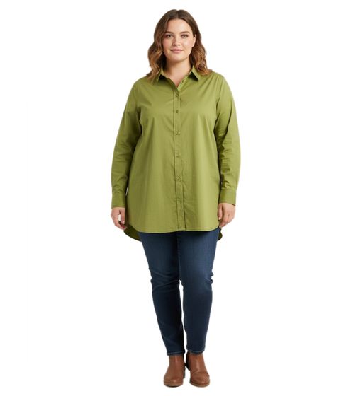 Chemise Business Femme Élégante, Coupe Slim, Stretch, Manches Longues, Grandes Tailles, 921170, Vert Mousse