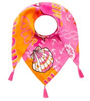 ZWILLINGSHERZ Meer Anker Mix Dreiecks-Tuch im maritimen Design und Statement Print Mode-Tuch 30021-4 Pink/Orange/Bunt