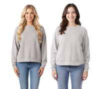 ZEGY Damen Strick-Pullover mit Rundhalsausschnitt Baumwoll-Pullover Freizeit-Sweater 1076 in Grau oder Hell-Grau