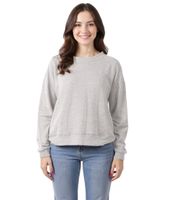 ZEGY Damen Strick-Pullover mit Rundhalsausschnitt Baumwoll-Pullover Freizeit-Sweater 1076 in Grau oder Hell-Grau