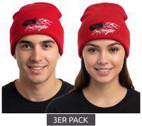 Pack de 3 gorros Boyd Coddington, gorro de invierno abrigado, artículos para fans, 4402BYD, rojo