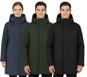 Veste longue isolante Blue LOOP Originals Virga Iso pour homme, veste d'hiver durable avec traitement déperlant durable OrganoTex Industrial DWR M-VJL006-22-B001, noire