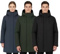 Chaqueta aislante Blue LOOP Originals: Chaqueta de invierno sostenible con acabado DWR industrial OrganoTex M-VJL006-22 para hombre en negro o verde oscuro o W-PP006-22 para mujer en azul oscuro.