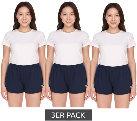 3-pack Outfitter OCEAN FABRICS fitness shorts for women, sustainable sports shorts Tahi Training OUT-W-1025-OTW Navy/Blue
