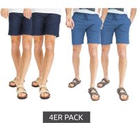 Pack de 4 shorts vaqueros para hombre, pantalones vaqueros, shorts de algodón, pantalones de verano, Pack económico 922711 Azul/Azul oscuro