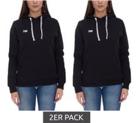 2er Sparpack Outfitter Ocean Fabrics Thai Damen Hoodie nachhaltiger Kapuzen-Pullover im Basic-Style OUT-W-1003-OTW-03 Schwarz