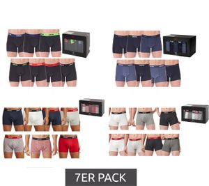 Confezione da 7 boxer da uomo LEVI'S in cotone con elastico colorato in vita, in confezione regalo, 701225625 00, in nero/blu/multicolore Confezione da 7 boxer da uomo LEVI'S in cotone con elastico colorato in vita, in confezione regalo, 701225625 00, in nero/blu/multicolore