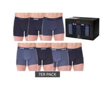 Confezione da 7 boxer da uomo LEVI'S in cotone con elastico colorato in vita, in confezione regalo, 701225625 00, in nero/blu/multicolore