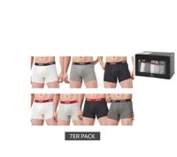 Confezione da 7 boxer da uomo LEVI'S in cotone con elastico colorato in vita, in confezione regalo, 701225625 00, in nero/blu/multicolore