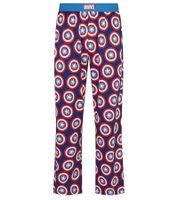 RE:COVERED X MARVEL Loungepants Herren Schlafanzug-Hose Pyjama-Hose mit Captain America oder Marvel-Figuren PCMARV50 Blau/Rot oder Grau